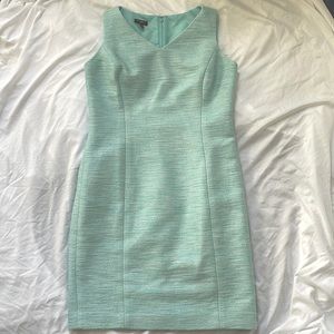 Talbots Tweed Sleeveless Shift Dress Size 8P Petite Tiffany Blue